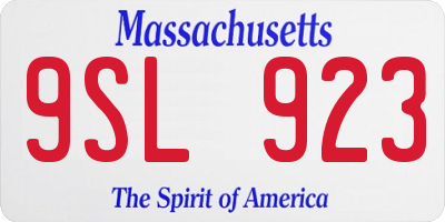 MA license plate 9SL923