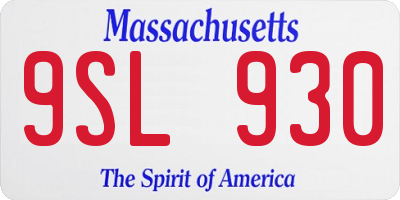 MA license plate 9SL930