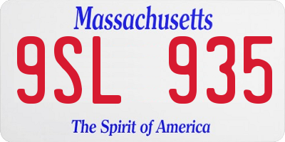 MA license plate 9SL935