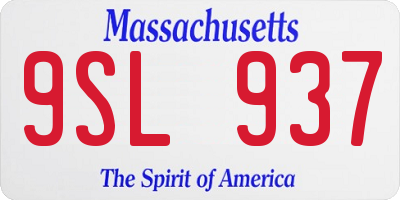 MA license plate 9SL937