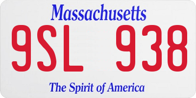 MA license plate 9SL938
