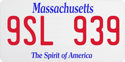 MA license plate 9SL939