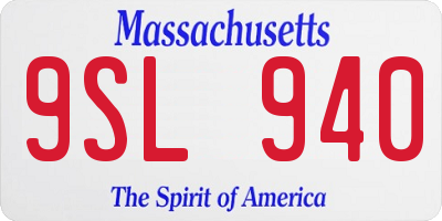 MA license plate 9SL940