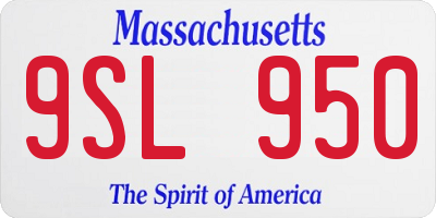 MA license plate 9SL950