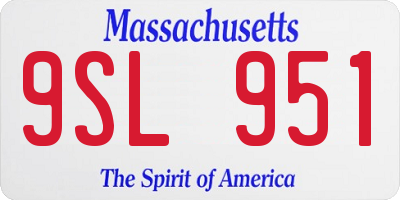 MA license plate 9SL951