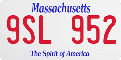 MA license plate 9SL952