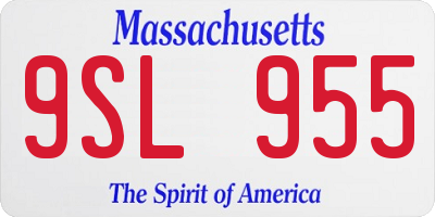 MA license plate 9SL955