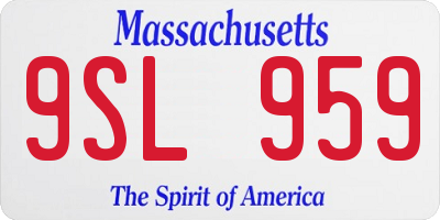 MA license plate 9SL959