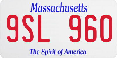 MA license plate 9SL960