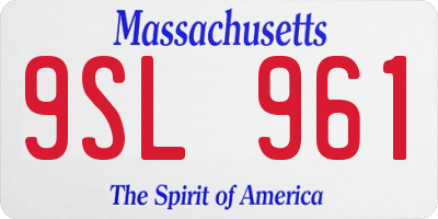 MA license plate 9SL961