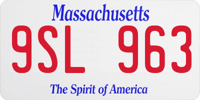 MA license plate 9SL963