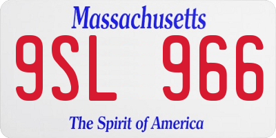 MA license plate 9SL966