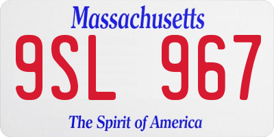 MA license plate 9SL967