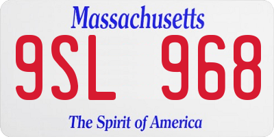 MA license plate 9SL968
