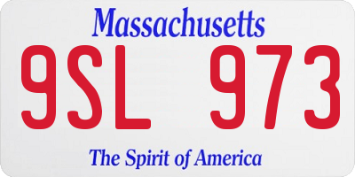 MA license plate 9SL973