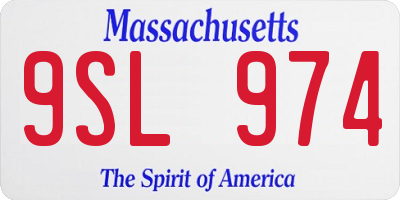 MA license plate 9SL974