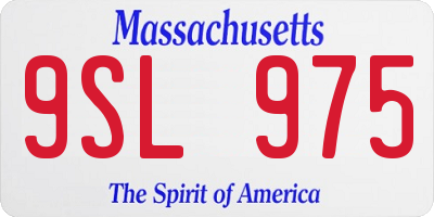 MA license plate 9SL975