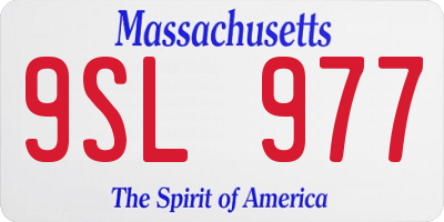 MA license plate 9SL977