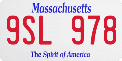 MA license plate 9SL978