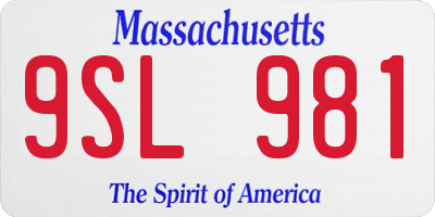 MA license plate 9SL981