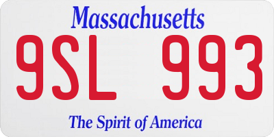 MA license plate 9SL993