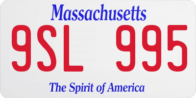 MA license plate 9SL995