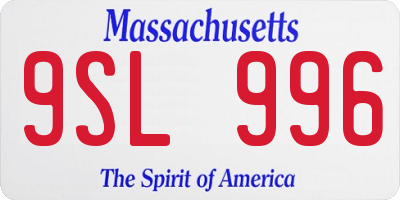MA license plate 9SL996
