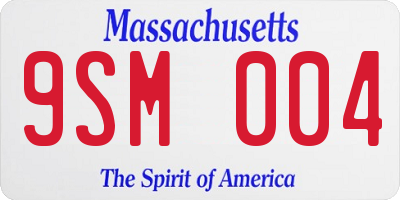 MA license plate 9SM004