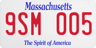 MA license plate 9SM005