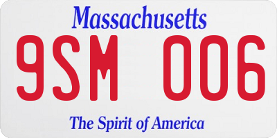 MA license plate 9SM006