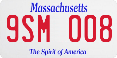 MA license plate 9SM008
