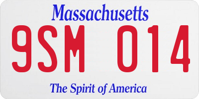 MA license plate 9SM014