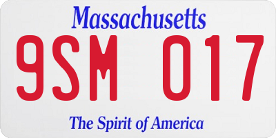 MA license plate 9SM017