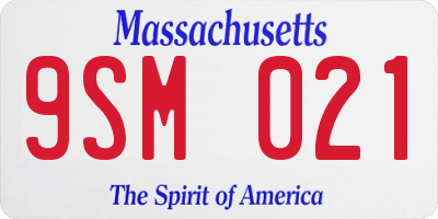 MA license plate 9SM021