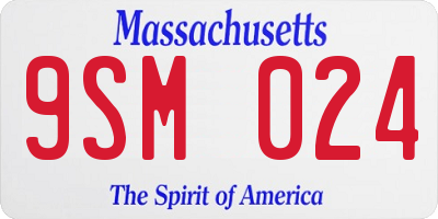 MA license plate 9SM024