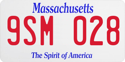 MA license plate 9SM028