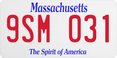 MA license plate 9SM031