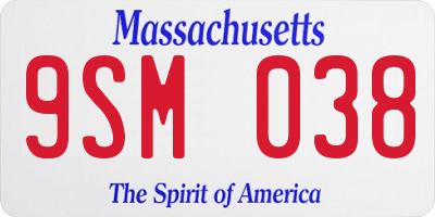 MA license plate 9SM038