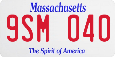 MA license plate 9SM040