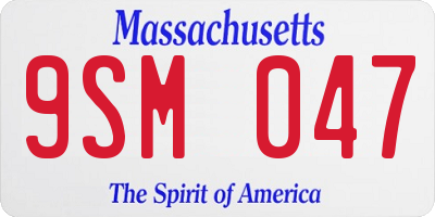 MA license plate 9SM047