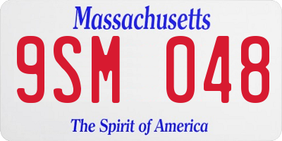 MA license plate 9SM048
