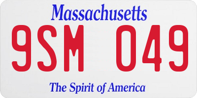 MA license plate 9SM049