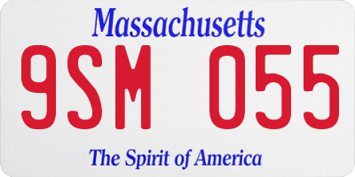 MA license plate 9SM055