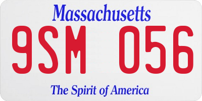 MA license plate 9SM056