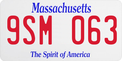 MA license plate 9SM063