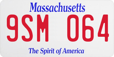 MA license plate 9SM064