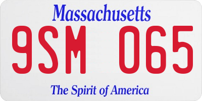 MA license plate 9SM065