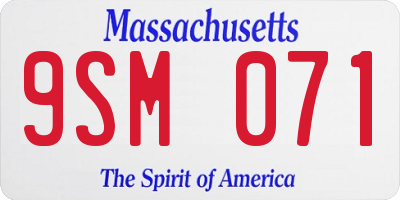 MA license plate 9SM071