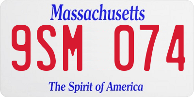 MA license plate 9SM074