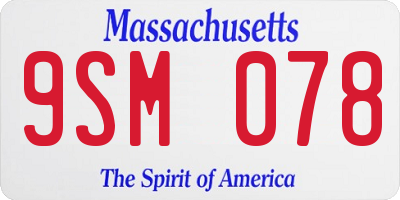 MA license plate 9SM078